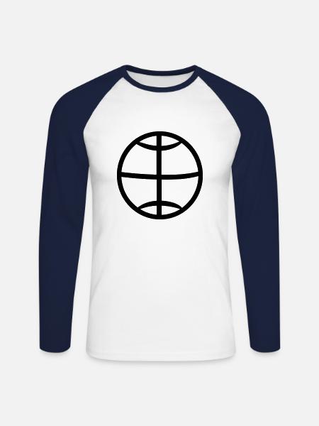Basketball - Unisex Long Sleeve Baseball T-Shirt - white/navy