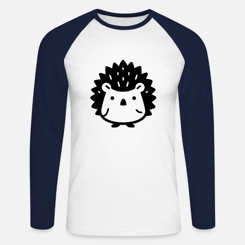 Igel - Unisex Baseballshirt langarm - Weiß/Navy