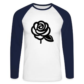 Pink Flower - Unisex Long Sleeve Baseball T-Shirt - white/navy - Front - Nik (191cm)
