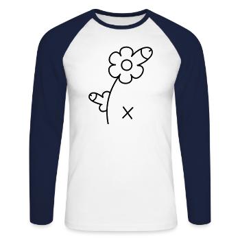 Penis flower - Unisex Long Sleeve Baseball T-Shirt - white/navy - Front - Nik (191cm)