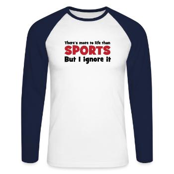 sport - Unisex Long Sleeve Baseball T-Shirt - white/navy - Front - Nik (191cm)
