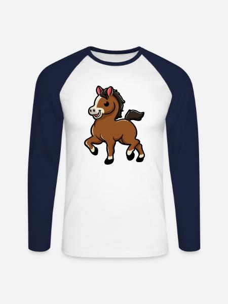 sweet horse | Baby Horse | Foal - Unisex Long Sleeve Baseball T-Shirt - white/navy