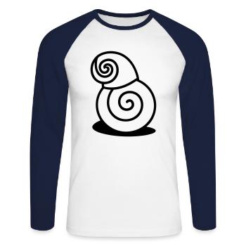 Snail - Unisex Long Sleeve Baseball T-Shirt - white/navy - Front - Nik (191cm)