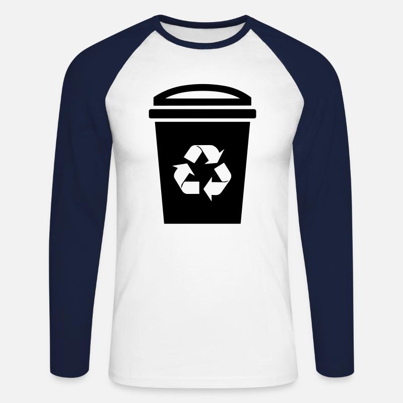 Mülltonne - Unisex Baseballshirt langarm - Weiß/Navy
