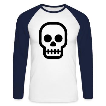 Schädel - Unisex Baseballshirt langarm - Weiß/Navy - Vorne - Nik (191cm)