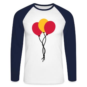Drei Luftballons / three balloons / trois ballons - Unisex Long Sleeve Baseball T-Shirt - white/navy - Front - Nik (191cm)