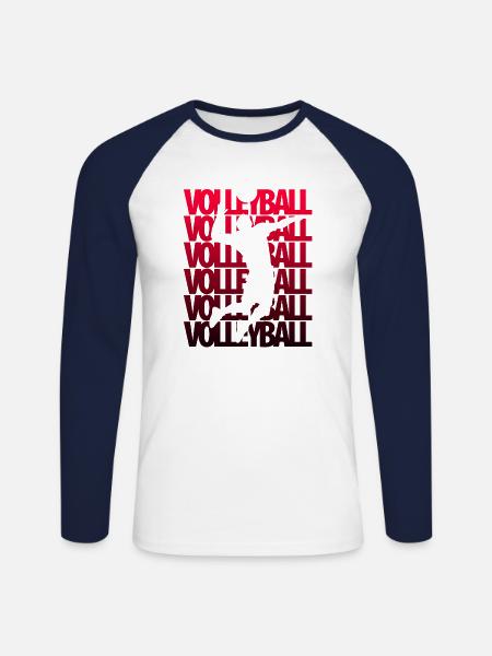 Volleyball team - Unisex Long Sleeve Baseball T-Shirt - white/navy