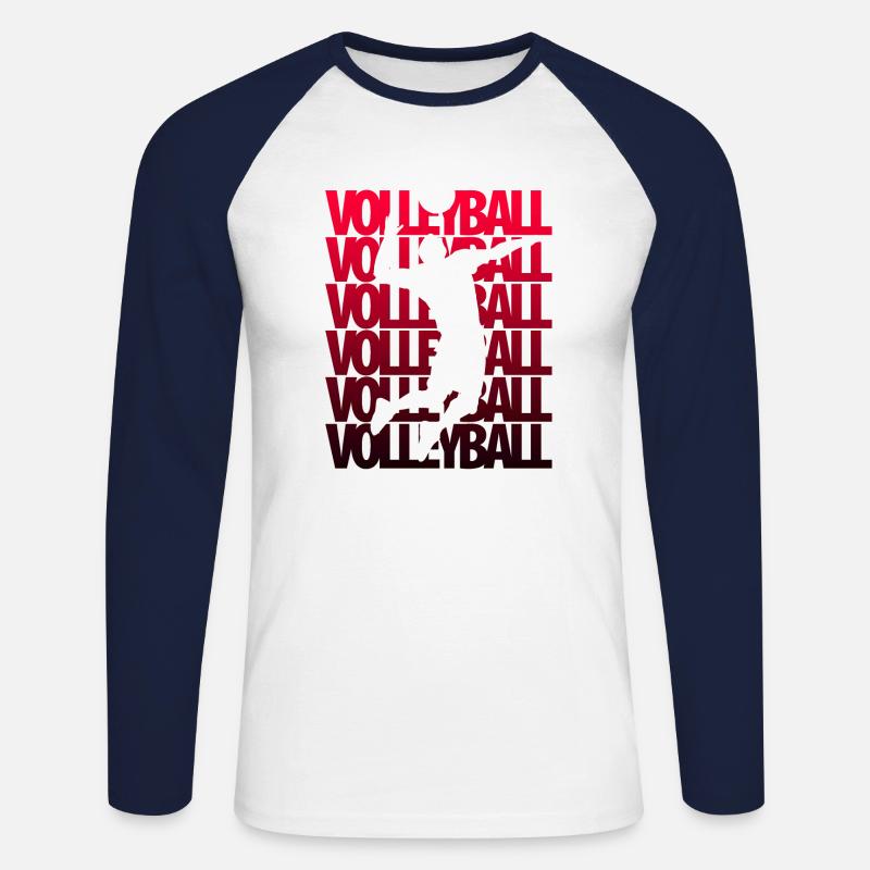 Volleyball Team - Unisex Baseballshirt langarm - Weiß/Navy