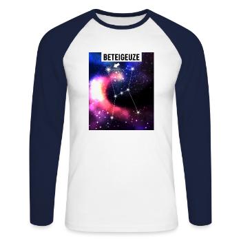 Beteigeuze die nächste supernova? Forscher Mond - Unisex Baseballshirt langarm - Weiß/Navy - Vorne - Nik (191cm)