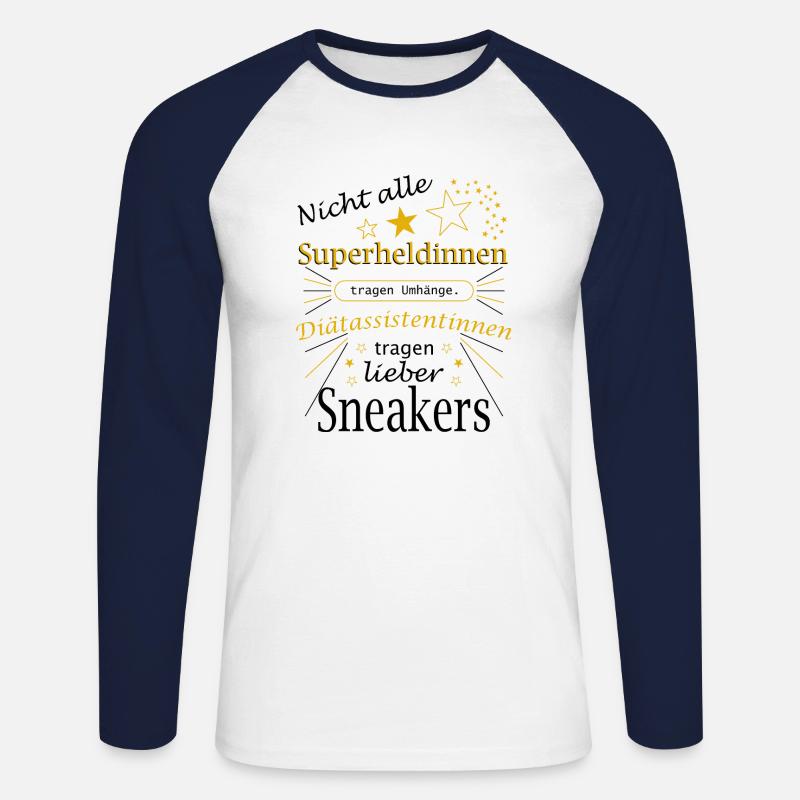 Diätassistentin Superheldin Ernährung Beruf - Unisex Baseballshirt langarm - Weiß/Navy