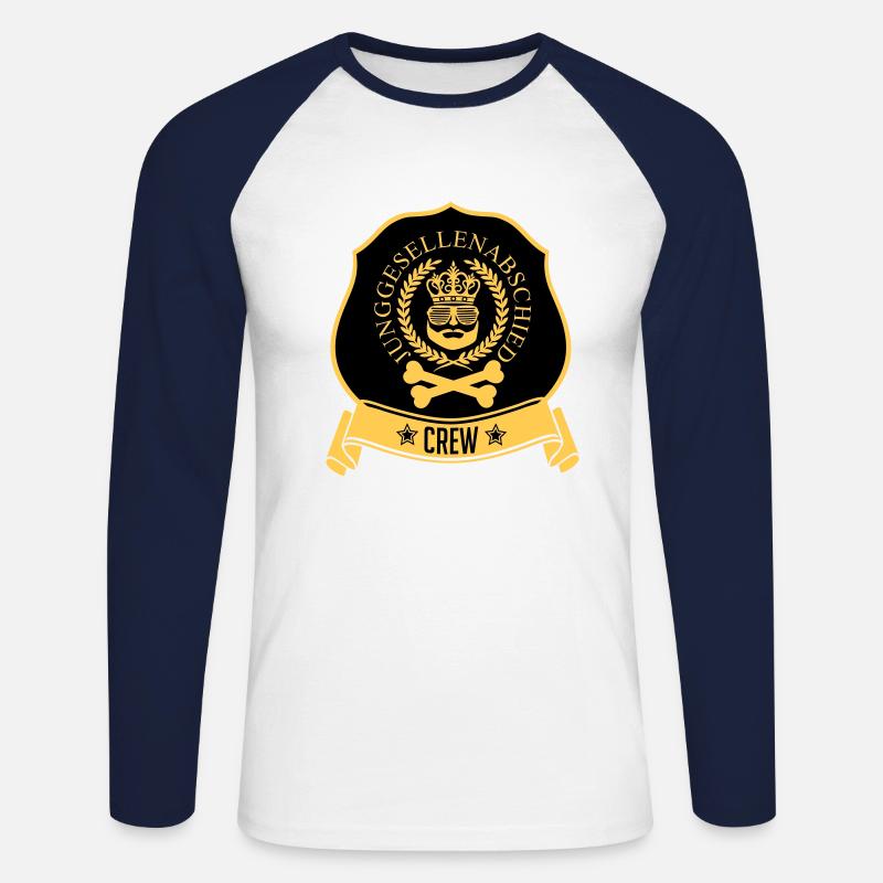 Junggesellenabschied - JGA - Unisex Baseballshirt langarm - Weiß/Navy