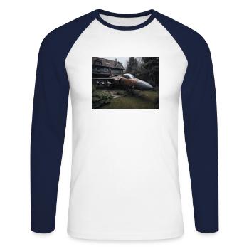 Le guerrier oublié - T-shirt baseball manches longues Homme - blanc/marine - Devant - Nik (191cm)