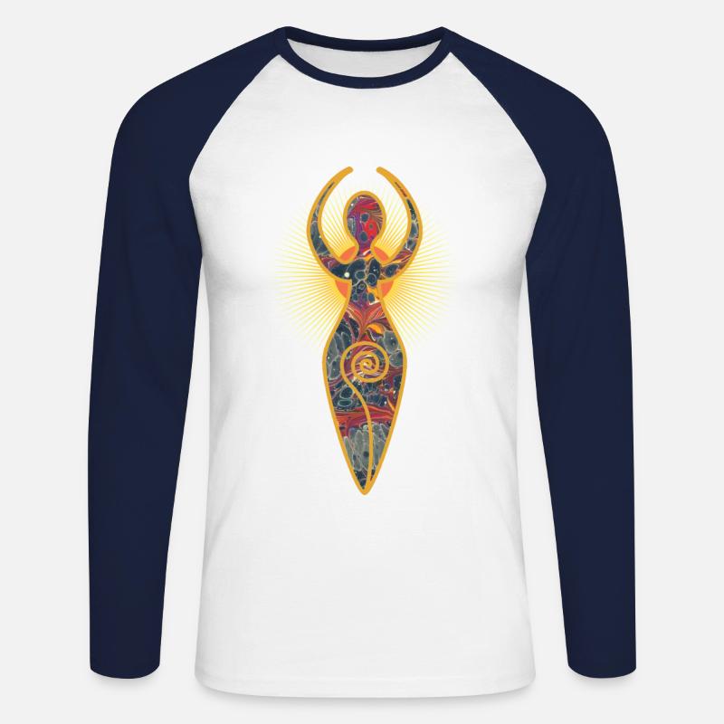 spiralgöttin e 227 - Unisex Baseballshirt langarm - Weiß/Navy