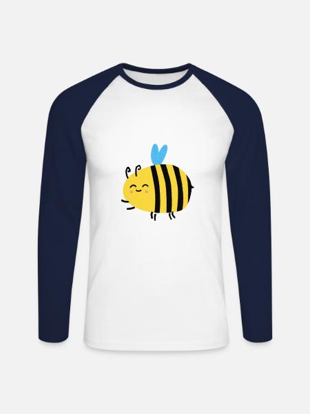 Sweet bee | gift idea - Unisex Long Sleeve Baseball T-Shirt - white/navy