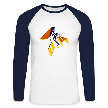 Grimpeur FB 006 - T-shirt baseball manches longues Homme - blanc/marine - Devant - Nik (191cm)