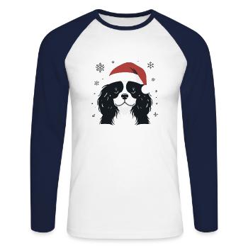 Winter Rider - Christmas Joy - Unisex Long Sleeve Baseball T-Shirt - white/navy - Front - Nik (191cm)