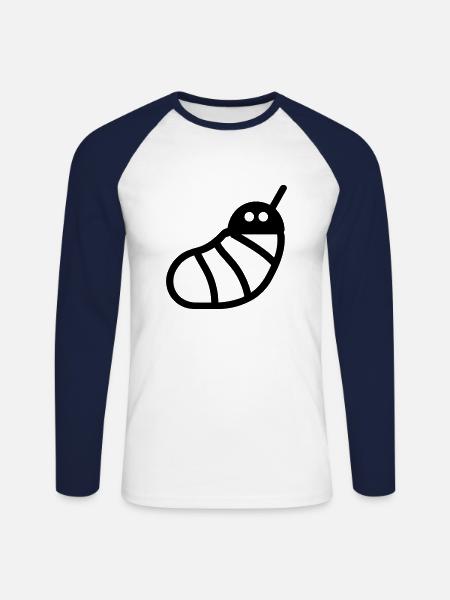 chenille - T-shirt baseball manches longues Homme - blanc/marine