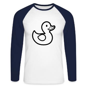canard - T-shirt baseball manches longues Homme - blanc/marine - Devant - Nik (191cm)