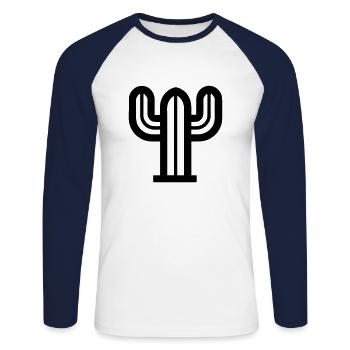 Cactus - Unisex Long Sleeve Baseball T-Shirt - white/navy - Front - Nik (191cm)