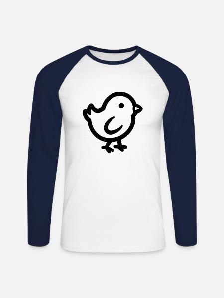 chick - Unisex Long Sleeve Baseball T-Shirt - white/navy