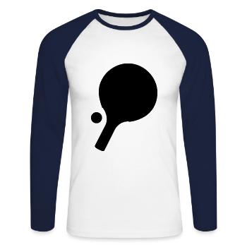 Table tennis table tennis racket table tennis ball - Unisex Long Sleeve Baseball T-Shirt - white/navy - Front - Nik (191cm)