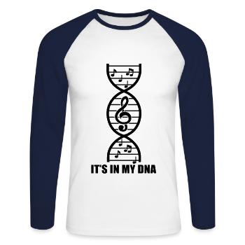 MUSIC DNA - Unisex Long Sleeve Baseball T-Shirt - white/navy - Front - Nik (191cm)