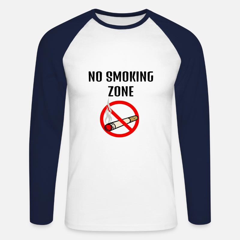 No smoking zone - Unisex Baseballshirt langarm - Weiß/Navy