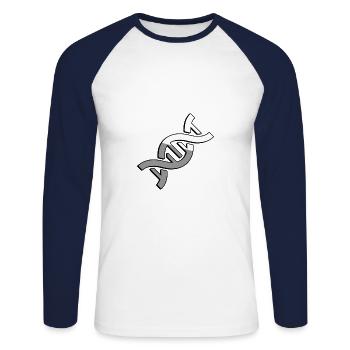 DNA - Illustration - Unisex Long Sleeve Baseball T-Shirt - white/navy - Front - Nik (191cm)