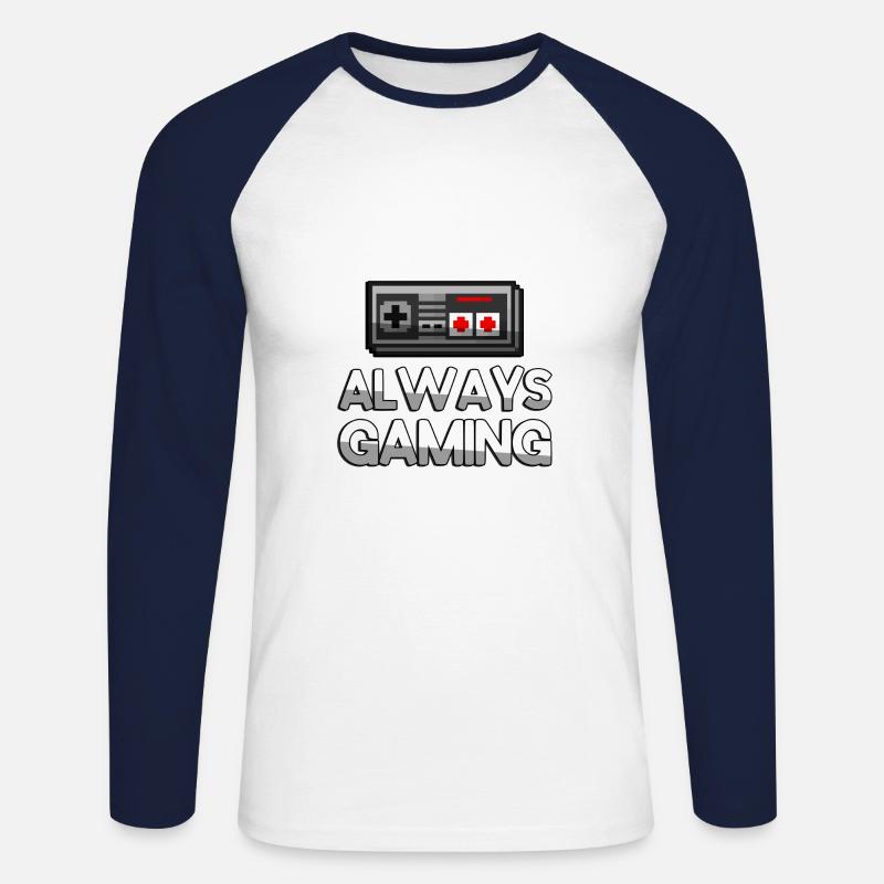 ALWAYS GAMING + NES Controller - Gaming - Unisex Baseballshirt langarm - Weiß/Navy