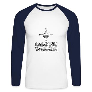 CAMPING WARRIOR + Compass - Camping - Unisex Long Sleeve Baseball T-Shirt - white/navy - Front - Nik (191cm)