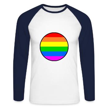 Lgbtq - Unisex Long Sleeve Baseball T-Shirt - white/navy - Front - Nik (191cm)