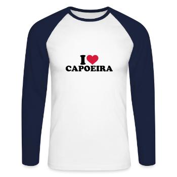 Capoeira - T-shirt baseball manches longues Homme - blanc/marine - Devant - Nik (191cm)