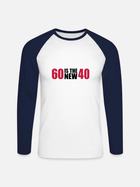 60th birthday - Unisex Long Sleeve Baseball T-Shirt - white/navy