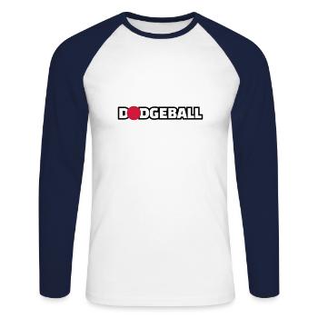 Dodgeball - Unisex Baseballshirt langarm - Weiß/Navy - Vorne - Nik (191cm)