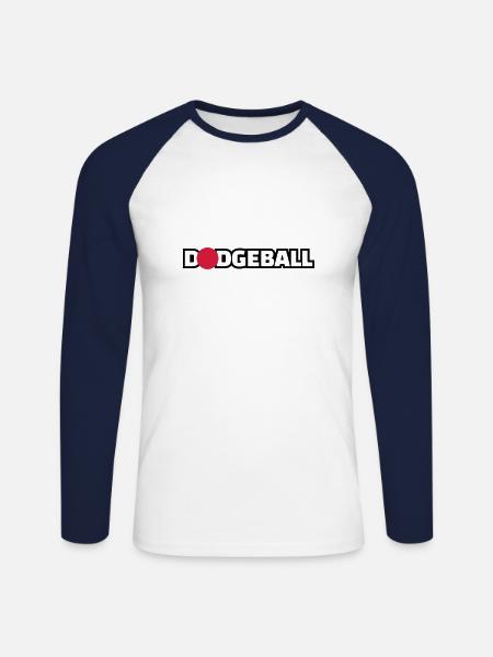 Dodgeball - Unisex Long Sleeve Baseball T-Shirt - white/navy