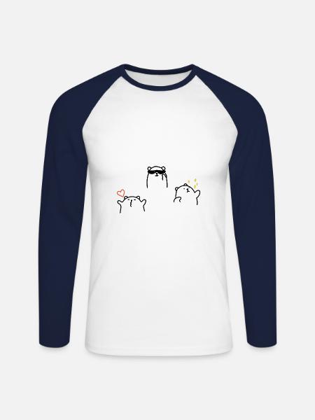 Gute Energie Bären Bärenliebe Kuschel Liebe Paar - Unisex Baseballshirt langarm - Weiß/Navy
