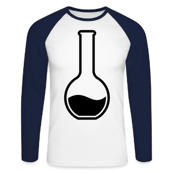 Test tube chemist - Unisex Long Sleeve Baseball T-Shirt - white/navy - Front - Nik (191cm)