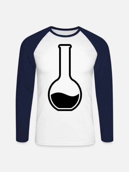 Test tube chemist - Unisex Long Sleeve Baseball T-Shirt - white/navy