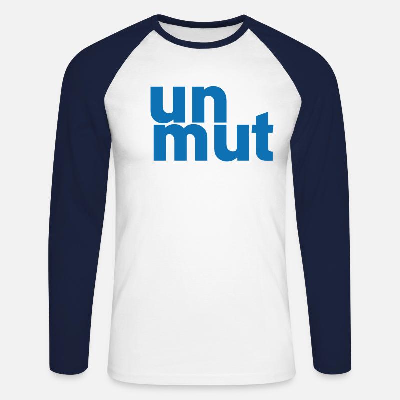 Unmut - Unisex Baseballshirt langarm - Weiß/Navy