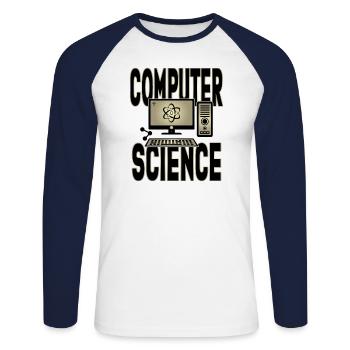 Computer Science-It, computer science - Unisex Long Sleeve Baseball T-Shirt - white/navy - Front - Nik (191cm)