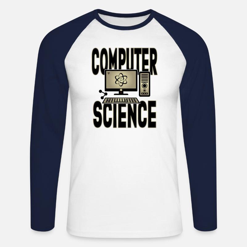 Computer Science-It, informatik - Unisex Baseballshirt langarm - Weiß/Navy