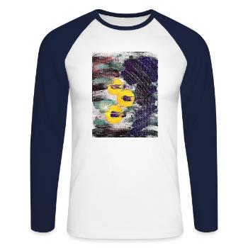 Mind play - Unisex Long Sleeve Baseball T-Shirt - white/navy - Front - Nik (191cm)