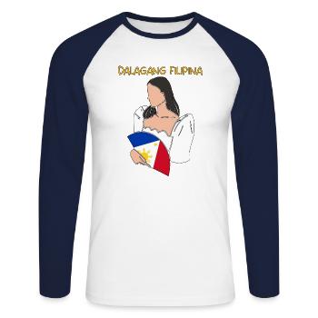 Philippinen Filipina Flagge Dalagang I Geschenk - Unisex Baseballshirt langarm - Weiß/Navy - Vorne - Nik (191cm)