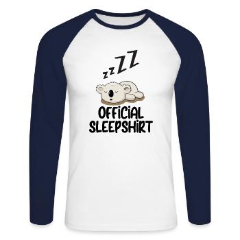 Lustiger Spruch Bild Witzig Humor Geschenkidee - Unisex Baseballshirt langarm - Weiß/Navy - Vorne - Nik (191cm)