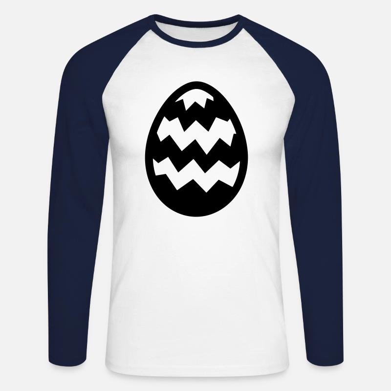 Easter Egg - Unisex Long Sleeve Baseball T-Shirt - white/navy