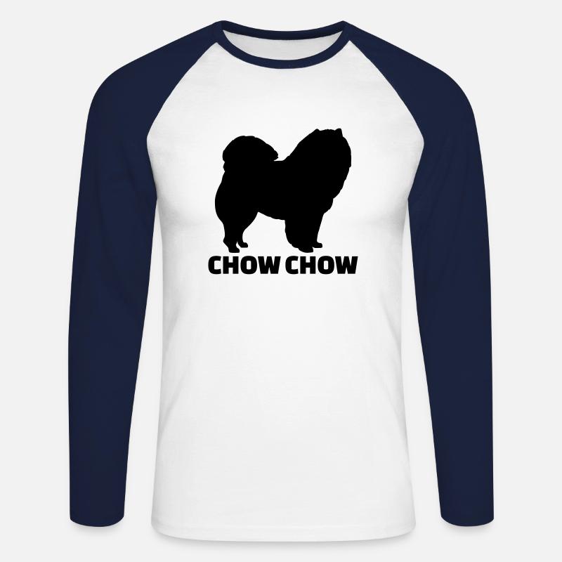 Chow Chow - Unisex Long Sleeve Baseball T-Shirt - white/navy