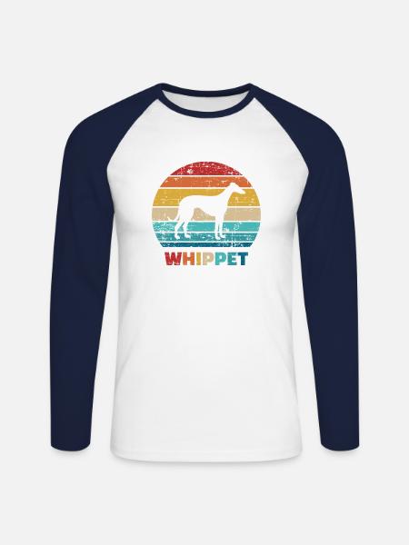 Whippet - Unisex Long Sleeve Baseball T-Shirt - white/navy