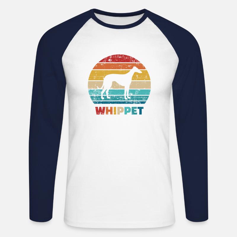 Whippet - Unisex Baseballshirt langarm - Weiß/Navy