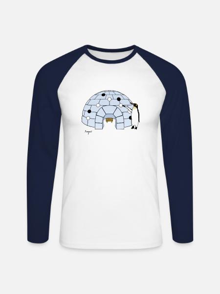 Iglo Go - Unisex Long Sleeve Baseball T-Shirt - white/navy