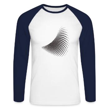 Optical illusion pattern shapes geometry gift - Unisex Long Sleeve Baseball T-Shirt - white/navy - Front - Nik (191cm)